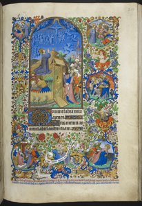 Uren van de Passie: Agonie in de tuin, met extra scènes in de rand, uit Getijdenboek (The Bedford Hours) c.1410-30 door French School