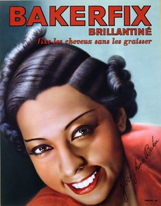 Advertentie voor Bakerfix haarbrillantine met Josephine Baker (1906-75) door French School