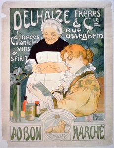Advertentie voor Delhaize, Brothers and Co. in de Bon Marche door French School