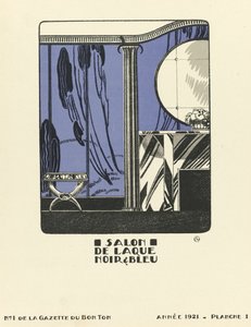 Advertentie voor "Salon de Laque Noir  Bleue", pub.1921 (stencilprint)