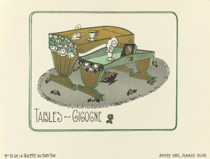 Advertentie voor "Tafels - Gigogne", pub.1920 (stencilprint)