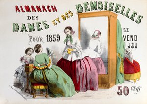 Advertentie voor de Almanach des Dames et des Demoiselles gegraveerd door Charles Fernique, gepubliceerd in Parijs, 1859