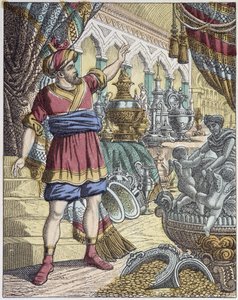 Ali-Baba in een schatkamer. Verhalen van duizend-en-een-nacht. - afbeelding van Epinal, Pellerin door French School