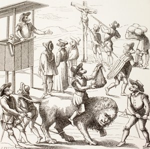 Allegorisch beeld van Excessen die zouden zijn begaan door de Hugenoten, uit 