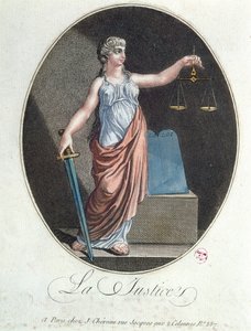 Allegorie van Justitie, uitgegeven door J. Chereau, Parijs, 1792