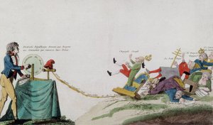 Allegorie van de Franse Revolutie die alle tronen van de gekroonde rovers verwijdert door French School
