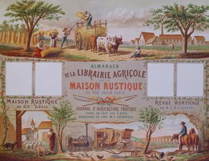 Almanak van de landbouwboekhandel La Maison Rustique, ca. 1860 (kleurgravure) door French School