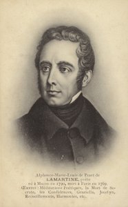 Alphonse de Lamartine (1790-1869), Frans schrijver, dichter en politicus (litho)