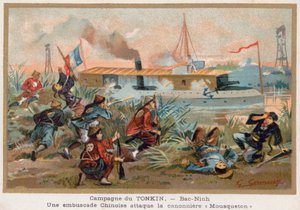 Hinderlaag van een Frans schip bij Bac-Ninh