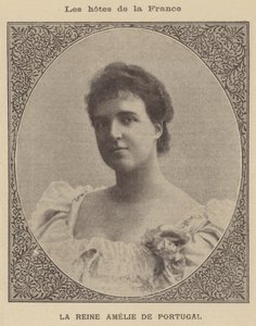 Amelie van Orléans, Koningin gemalin van Koning Carlos I van Portugal (litho)