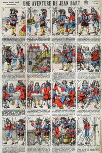 Een avontuur van Jean Bart (1650 - 1702), Franse kaper. Epinal afbeelding eind 19e eeuw. door French School