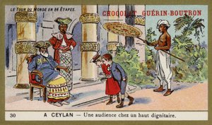 Een audiëntie bij een hoge dignitaris, Ceylon