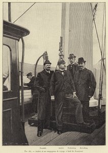 Andree en zijn reisgenoten, aan boord van de Svensksund