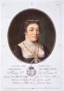 Anne de Dreux, Hertogin van Bretagne, uit Portraits des grands hommes, femmes illustres, et sujets memorables de France, gepubliceerd 1787-92