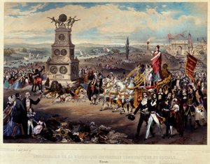 Triomf van de Republiek. Gegraveerd uit 1848. Parijs, Musee Carnavalet door French School
