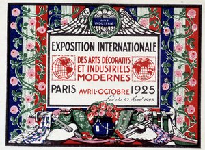 Anonieme poster voor de Internationale Tentoonstelling van Moderne Decoratieve en Industriële Kunsten