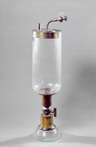 Apparaat voor het bestuderen van gas, ontworpen door Antoine Laurent de Lavoisier (1743-94)