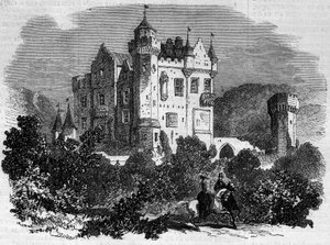 Architectuur: buitenaanzicht van Abbotsford Castle (1824), waar schrijver Walter Scott woonde. Schotland