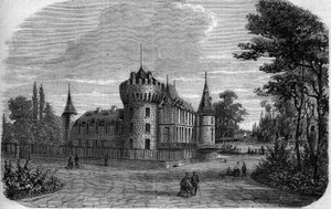 Architectuur: buitenaanzicht van het kasteel van Rambouillet (14e-15e eeuw, herbouwd tijdens de eeuw)