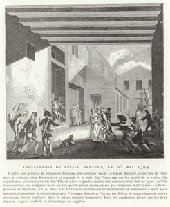 Arrestatie van Cecile Renault, Parijs, 23 mei 1794 door French School