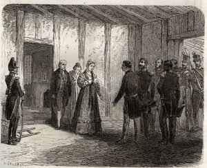 Arrestatie van hertogin van Berry (1798-1870 Marie-Caroline de Bourbon-Sicilië) in Nantes op 7 november door French School