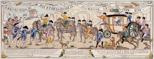 Arrestatie van de Koning en zijn Familie in Varennes op 22 juni 1791 door French School