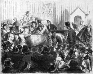 Aanval op Koningin Victoria van Engeland (1819-1901) door French School
