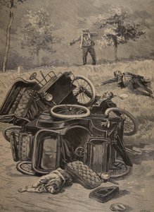Auto-ongeluk, illustratie uit Le Petit Journal: Supplement illustre, 1898