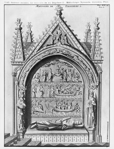 Basiliek Saint-Denis, Mausoleum van Dagobert I (605-39) Koning der Franken, gerestaureerd door Adolphe Victor Geoffrey-Dechaume (1816-92) in 1862 door French School