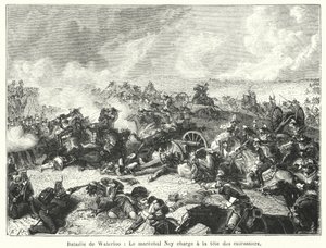 Bataille de Waterloo, Le marechal Ney charge a la tete des cuirassiers door French School