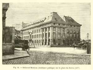 Montyon-gebouw, Openbare hulp, op de Place du Parvis, 1877 door French School