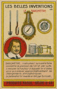 Kaart van mooie uitvindingen, barometers door French School