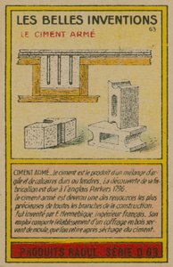 Mooie uitvindingen kaart, gewapend beton door French School
