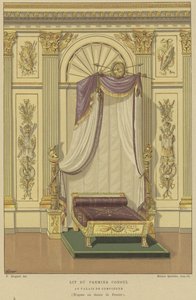 Bed van Napoleon Bonaparte als Eerste Consul, Paleis van Compiegne, Frankrijk door French School
