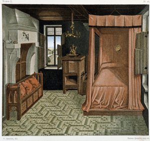 Slaapkamer in de 15e eeuw door French School