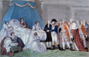 Geboorte van de Koning van Rome Napoleon II (Francois Charles Joseph Napoleon Bonaparte) (1811-1832): ceremonie van de geboorteakte van de zoon van keizer Napoleon I (1769-1821) in het Palais des Tuileries op 20/03/1811 door French School