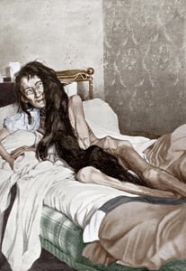 Blanche Monnier in het ziekenhuis, Poitiers, juni 1901 (afdruk) door French School