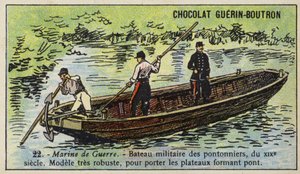 Boot van Franse militaire bruggenbouwers
