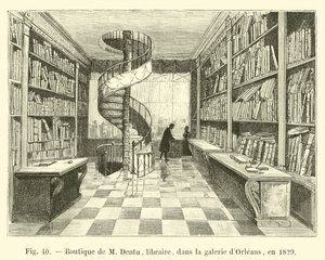 Winkel van M. Dentu, boekhandelaar, in de Orleans galerij, in 1829