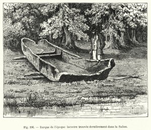 Braque uit het lacustrische tijdperk onlangs gevonden in de Saone (gravure) door French School