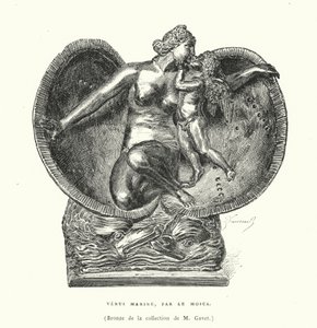 Bronzen afbeelding van de geboorte van Venus, door Le Mosca (gravure) door French School