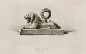 Bronzen leeuw, van Khorsabad, Louvre (gravure)
