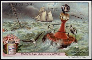 Boei met bel om boten te waarschuwen - Liebig chromo