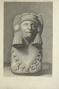 Buste van een Azteekse priesteres, illustratie uit 