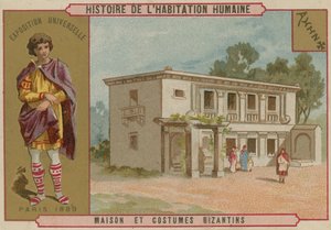 Byzantijns huis en kostuums door French School