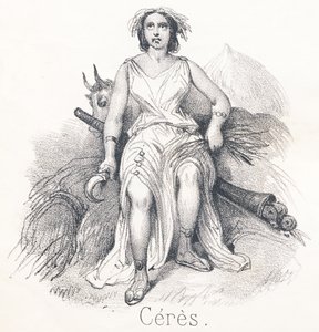 C Ceres: Dochter van Saturnus en Cybele Ze werd de godin van het land of de landbouw genoemd door French School