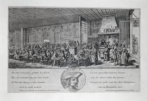 Cabaret du Tambour Royal door Jean Ramponneau, gravure