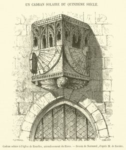 Zonnewijzer in de kerk van Rouelles, arrondissement van Le Havre door French School