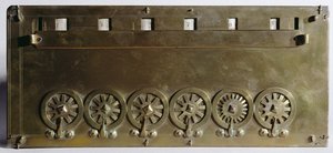 Rekenmachine uitgevonden door Blaise Pascal (1623-63) in 1642