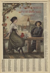 Kalender voor 1917 (kleurenlitho) door French School